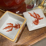 Red Goldfish Porcelain Box w/Lid