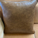 Faux Leather Brown Pillow