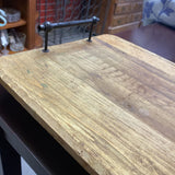 Wood Tray w Metal Handles