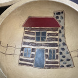 Wood Art Bowl, Duck Duck Goose Primitives, Signed