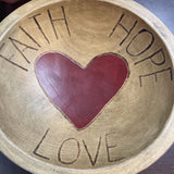 Wood Art Bowl, Duck Duck Goose Primitives, Signed