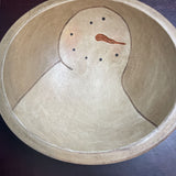 Wood Art Bowl, Duck Duck Goose Primitives, Signed