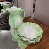 Set of 6 Cabbage Plates w/Pitcher
