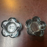 Glass Floral Tea Light Holder