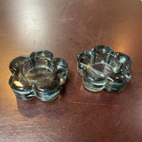 Glass Floral Tea Light Holder