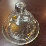 Small Etched Glass Dome&Plate