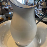Antique Enamelware Pitcher&Wash Basin