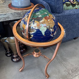 Gemstone Lapislazuli Globe w Copper Tripod Stand