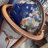 Gemstone Lapislazuli Globe w Copper Tripod Stand