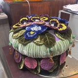 Mackenzie-Childs Pansy Petal Footstool/Ottoman