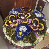 Mackenzie-Childs Pansy Petal Footstool/Ottoman