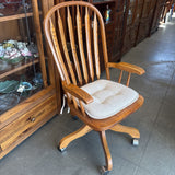 Windsor Style Oak Rolling Desk Chair