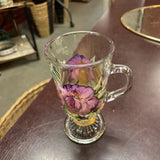 Hand Painted Floral Glass Mug