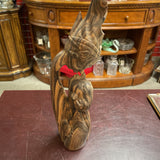 Vintage Persimmon Wood Sculpture of Mother&Baby