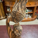 Vintage Persimmon Wood Sculpture of Mother&Baby