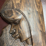 Vintage Hand Carved Wall Plaque of Woman
