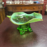 Vintage Ruffled Glass Dish