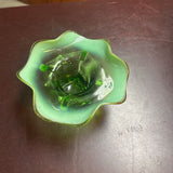 Vintage Ruffled Glass Dish