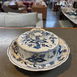 Vintage Blue Danube Covered Butter or Cheese Dish