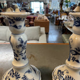 Vintage Blue Danube Candlesticks-Set of 2