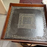 Wood Tray w/Embossed Detail