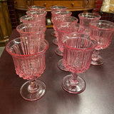 Vintage Sawtooth Pink Water Goblet