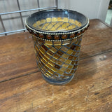 Glass Mosaic Candle Holder w/Battery Candle