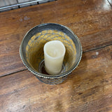Glass Mosaic Candle Holder w/Battery Candle