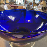 Cobalt Blue Glass Pedestal Bowl