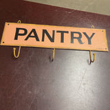 Metal Pantry Sign w/Hooks