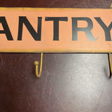 Metal Pantry Sign w/Hooks