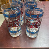 Vintage Pepsi-Cola "Stained Glass" Look Glasses-Set of 6