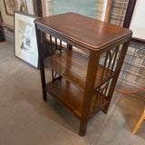 Wood Side Table w 2 Shelves