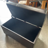 Hinged Faux Leather Ottoman