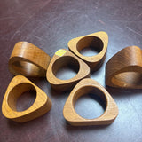 MCM Teak Napkin Holders - Set of 6