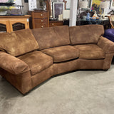 Flexsteel Faux Suede Curved Sofa