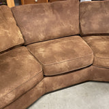 Flexsteel Faux Suede Curved Sofa