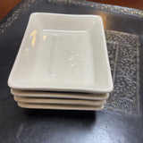 Ceramic Rectangle Dishes w/Bamboo Detail-Set of 4
