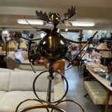 Metal Skiing Moose Wine Bottle Holder