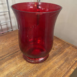 Red Glass Candle Holder