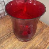 Red Glass Candle Holder