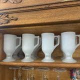 Indiana Glass Frosted Pedestal Mugs