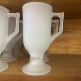 Indiana Glass Frosted Pedestal Mugs