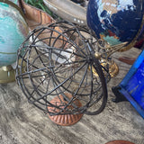 Wire Decorative World Globe w Brass Accents