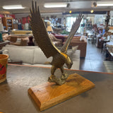 Brass Eagle on Wood Stand