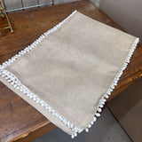 Taupe Pom Pom Table Runner