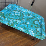 MCM Turquoise Floral Metal Table Tray
