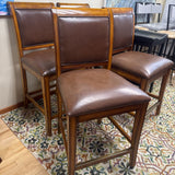 Leather & Wood Stool