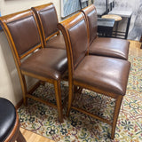 Leather & Wood Stool