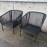 Project 62 Standish Set of 2 Armchairs - w Woven Cord over Metal Frame
